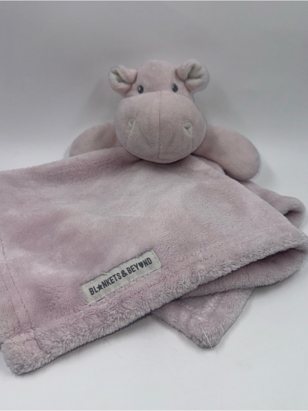 BLANKETS & BEYOND Pink Velour Hippo Security Blanket Lovey Baby 13”